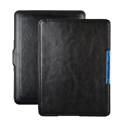 PU Leather Flip Cover Case voor Kobo Glo 6 inch Model N613 Rakuten ebook eReader cover met Magnetische: Black