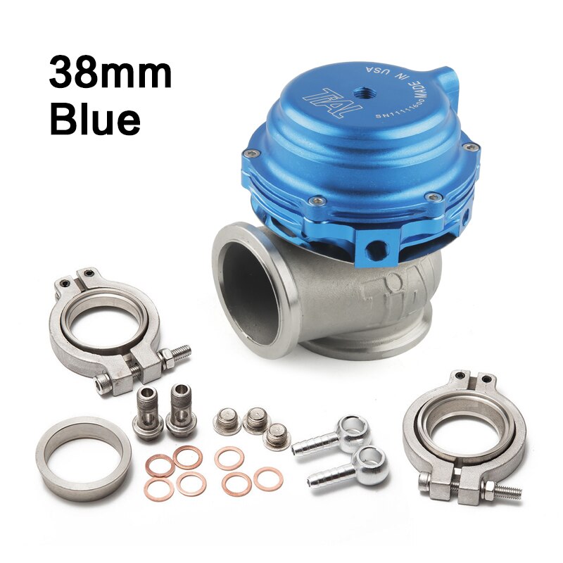 Tial 38mm V-Band Turbo Manifold Performance External Wastegate Compact Style: Blue
