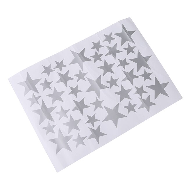 Cartoon Starry Muurstickers Voor Kinderen Kamers Home Decor Sterren Muurstickers Babykamer Diy Art Stickers: silver