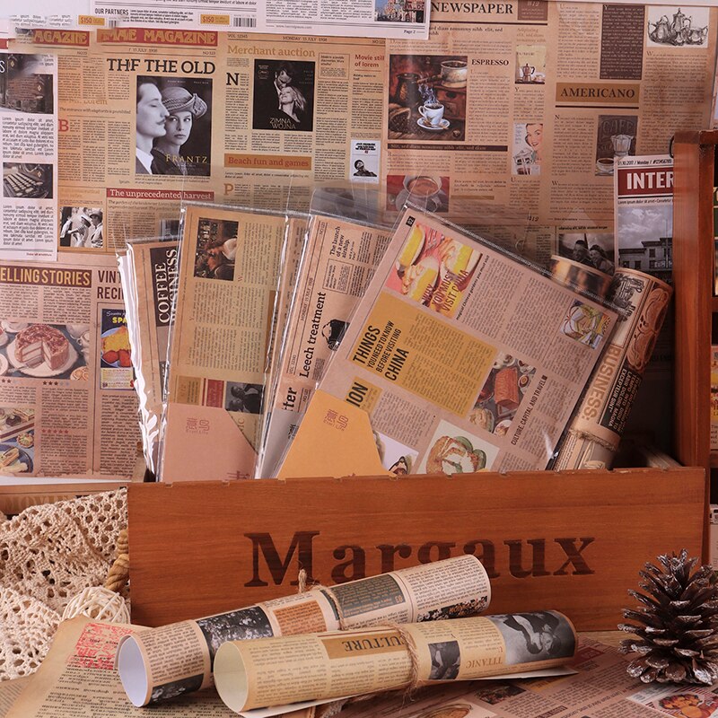 12Pcs Vintage Newspaper Poster Junk Journal Ephemera Craft Paper Stickers Retro Lady Photo DIY Scrapbooking Material Paper Packs