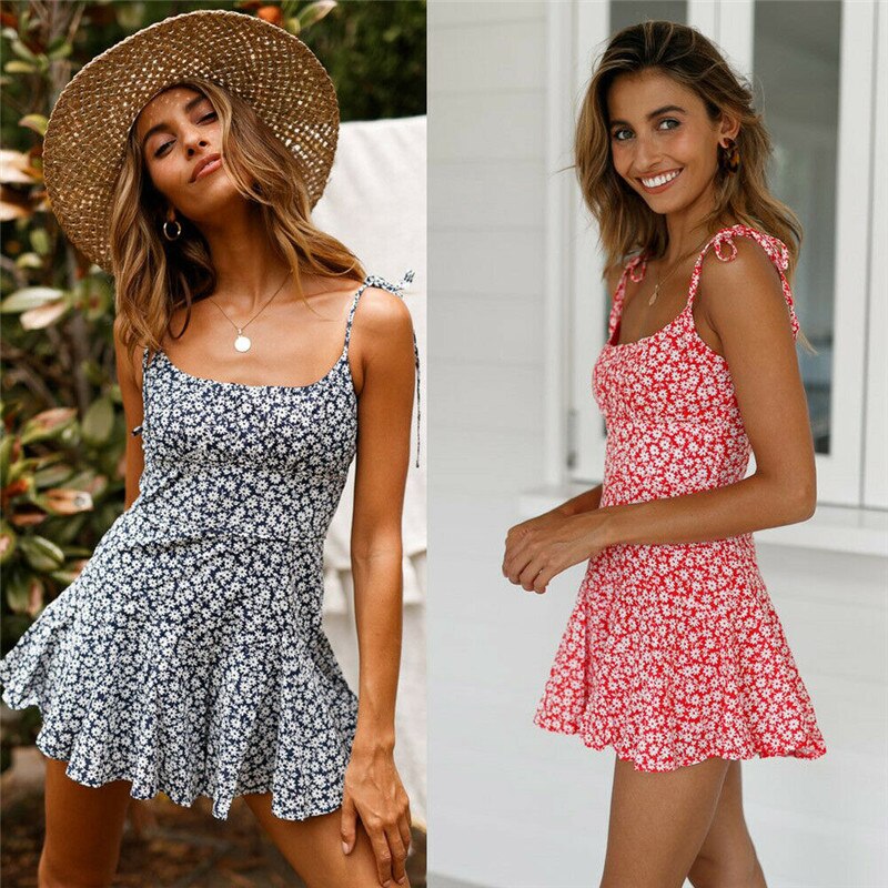Monos con estampado floral para mujer, conjunto de verano bohemio sin mangas, Mono corto sin tirantes