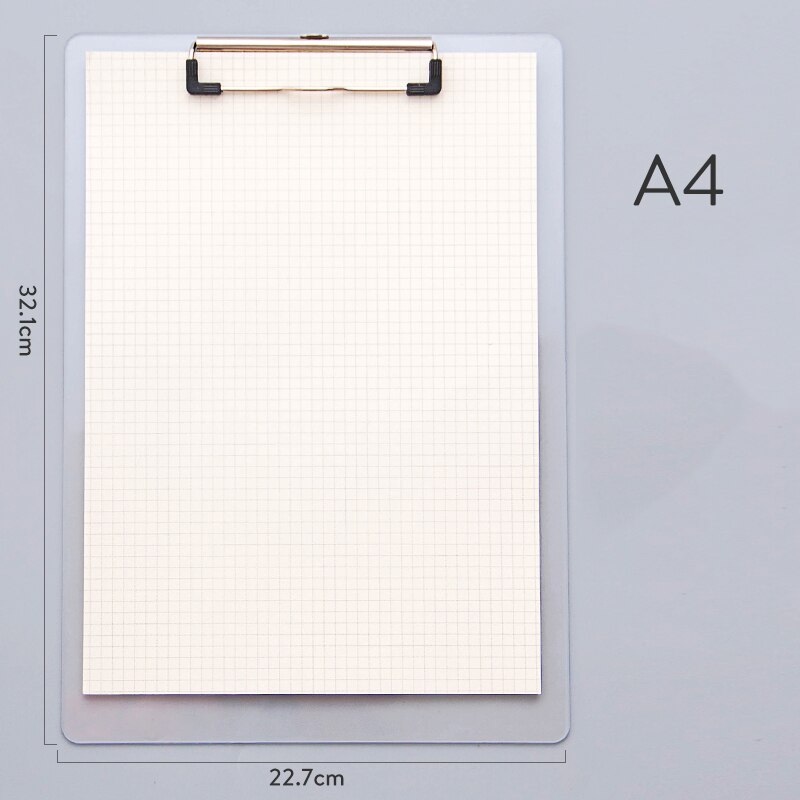 Transparent Folder A4 Board Clip Test Paper Writing Pad Office Stationery Plastic Writing Hard Board File Folder A4 Paper