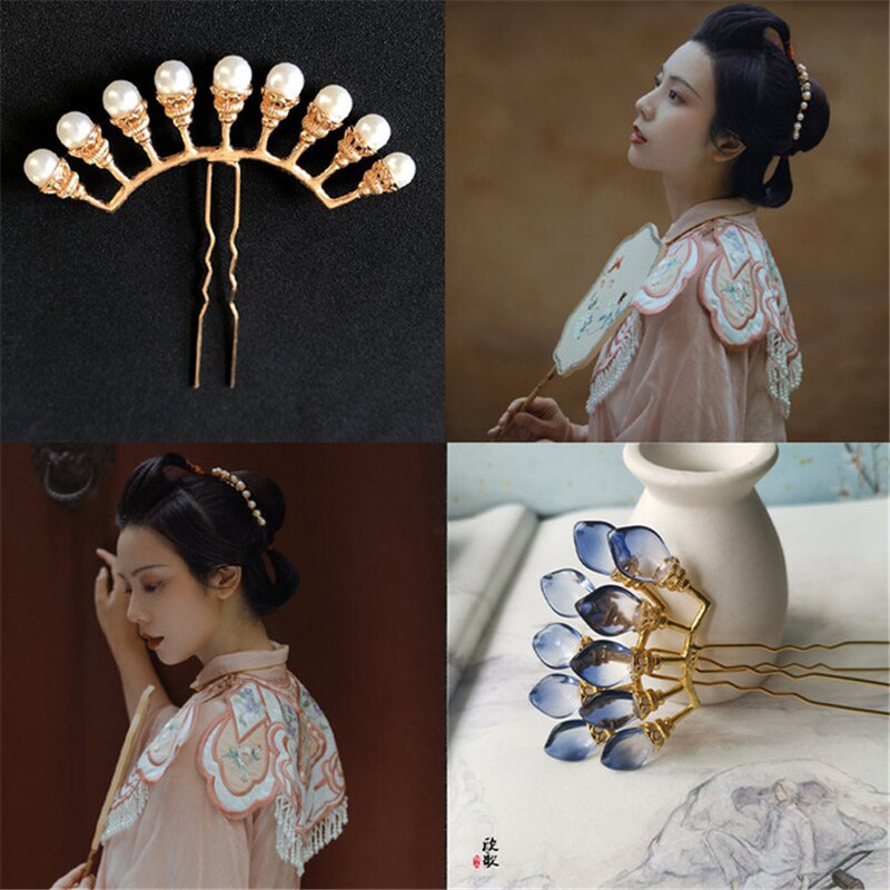 Retro Haar Sticks Parel Rij Haarspeld Kimono Haaraccessoires Super Fee Kostuum Hoofdtooi Vrouwen Antieke Haarspeld Haar