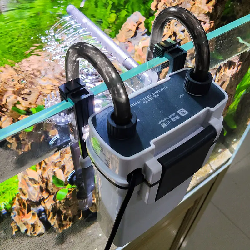Aquarium Wasserfall Filter Aquarium Externe Wasserpumpe Zauberstab-montiert Kleine Zirkulation Filter Elektrische Entfernen Öl Film Kanister