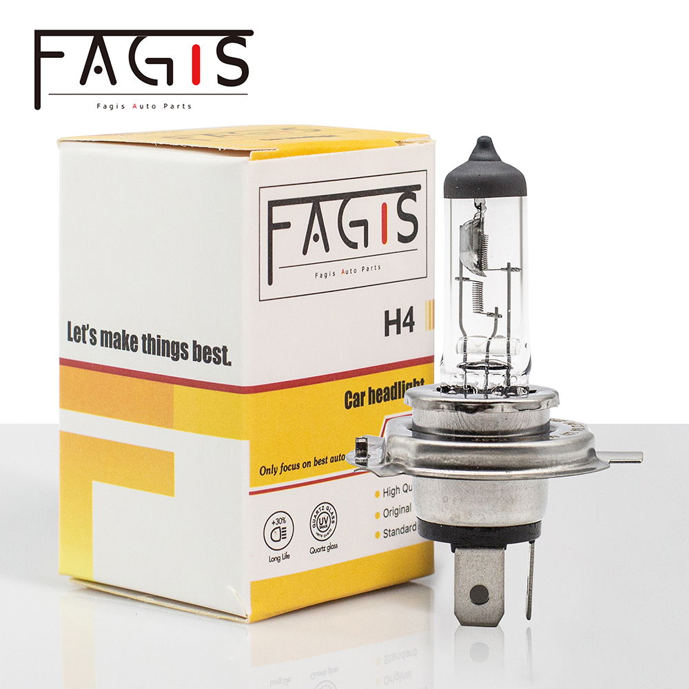 Fagis US Brand H4 9003 HB2 Halogen Lamp 12v 60/55w P43t White Car Headlight Bulb Auto Lighting Clear (1PC)