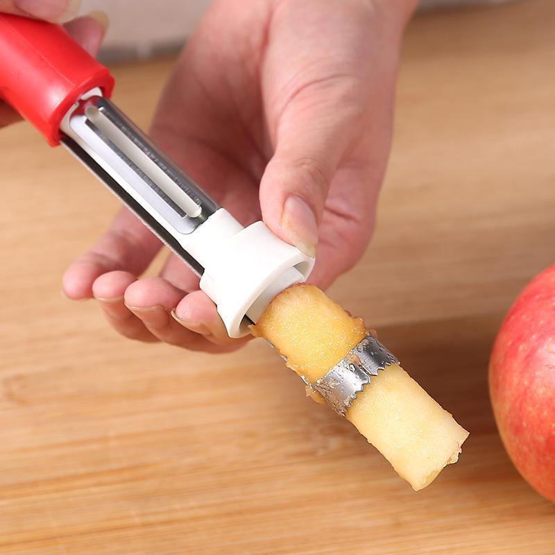 Stainless Steel Apple Corer Pear Fruit Coring Fruit Core Pumping Two-in-one Shrink Fruit Peeler Kitchen Accessories