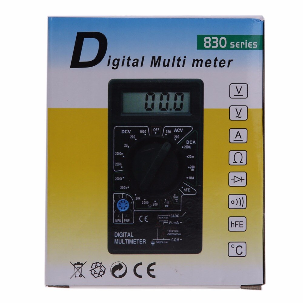 Professionelle LCD Digital Multimeter Tester Meter Voltmeter Amperemeter Ohm DT830D Fabrik Preis