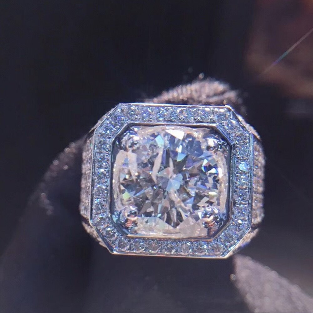 Luxe zilveren kleur, prachtige bling bling cz ring, vriendje, jubileum, banket, verloving, bruiloft, sieraden: 5