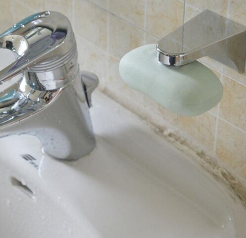 1pc magnetisk sæbeholder elegent værktøjsfri rustfast svampholder holder sæbeskål til badeværelse toilet