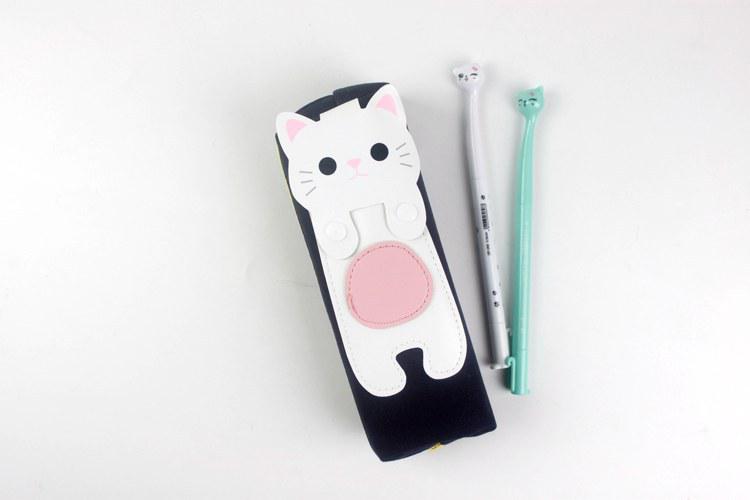 Penalhus kawaii katte penalhus brevpapir skoleartikler blyanter opbevaring blyant tilfælde skoleartikler: Sort