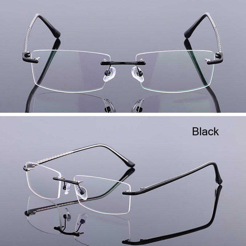 seemfly Anti-light Rimless Glasses Frame Women Vintage Classic Square Frame Titanium Men Optical Myopic Spectacle Eyewear