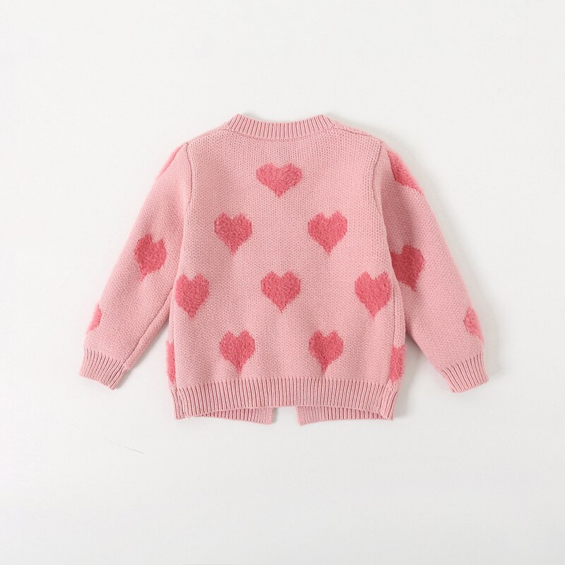 Kimocat Baby Mädchen Lange-Ärmeln zur Seite fahren, Rosa Liebe Lange Ärmeln Strickjacke, herbst Und Winter Baby Kleidung 6 Monate-3 Jahre