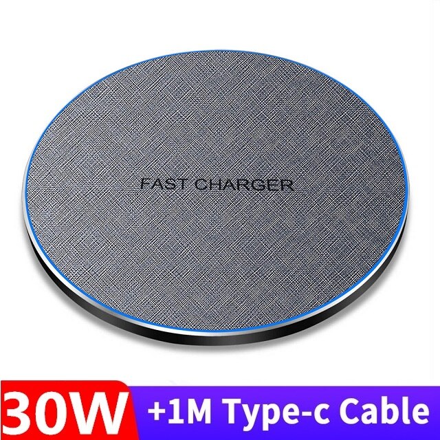 30W Fast Wireless Charger Pad For Samsung S21 S20 S10 Note 20 Qi induction Charging for iPhone 13 12 11 Pro XS Max XR X 8 Plus: 30W Cloth