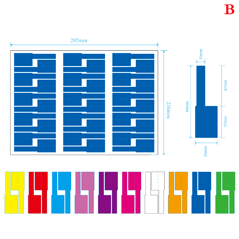 Etiquetas adhesivas para Cables de red A4, autoadhesivas e impermeables, coloridas, para organizar la identificación de Cables eléctricos