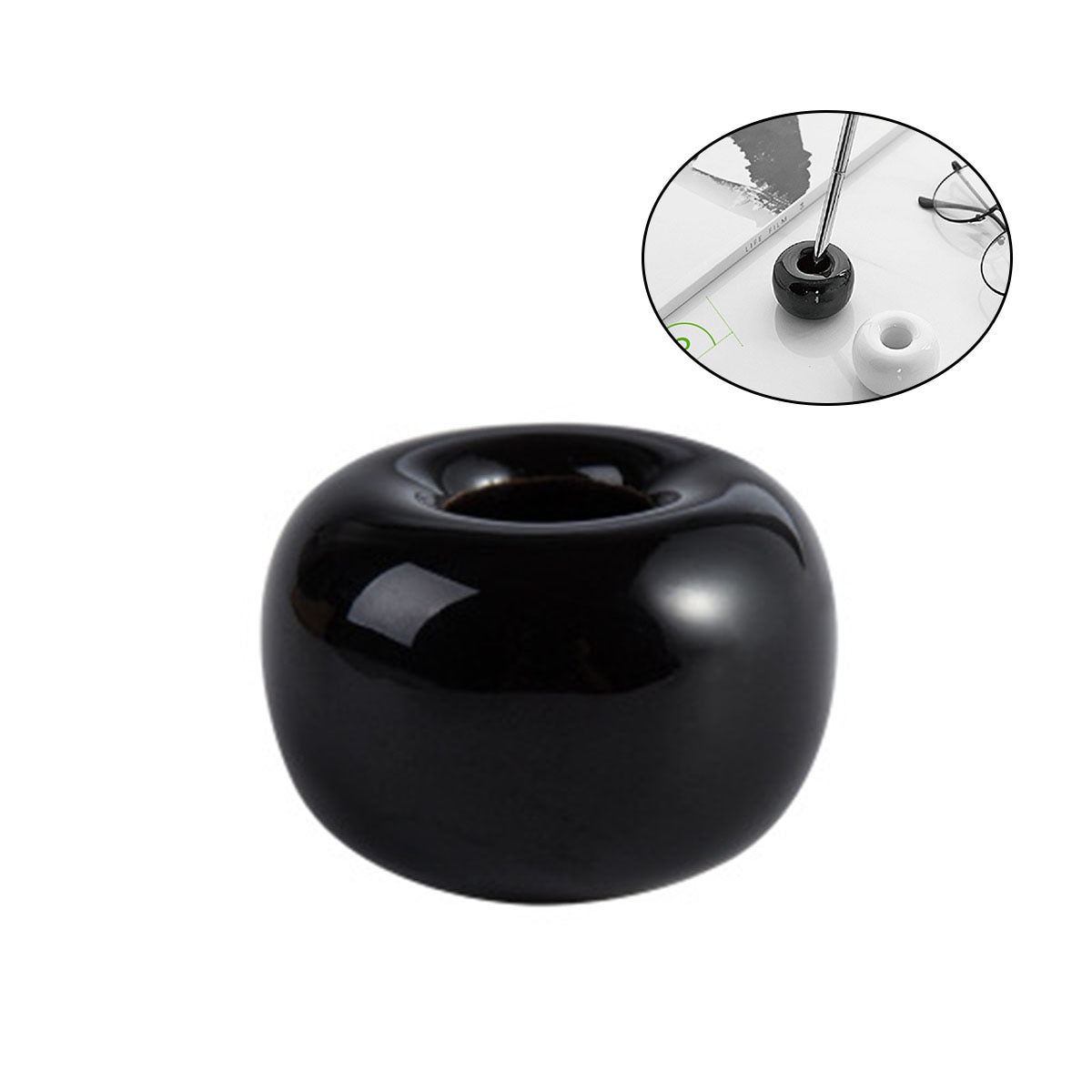 2 pcs Handmade Escova Stand Holder Antiskipping Eco Escova Stand Holder para Bancadas Da Vaidade Do Banheiro (Preto): Black