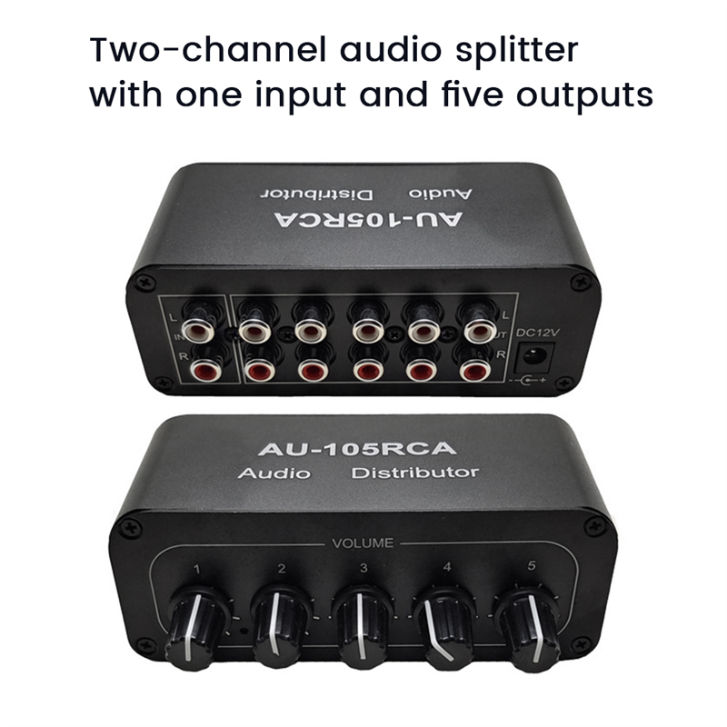 5-Kanal-Audioverteiler Stereo-Audio mischer 1 Eingang 5-Ausgangs-Splitter für aktives Audio des Leistungs verstärkers