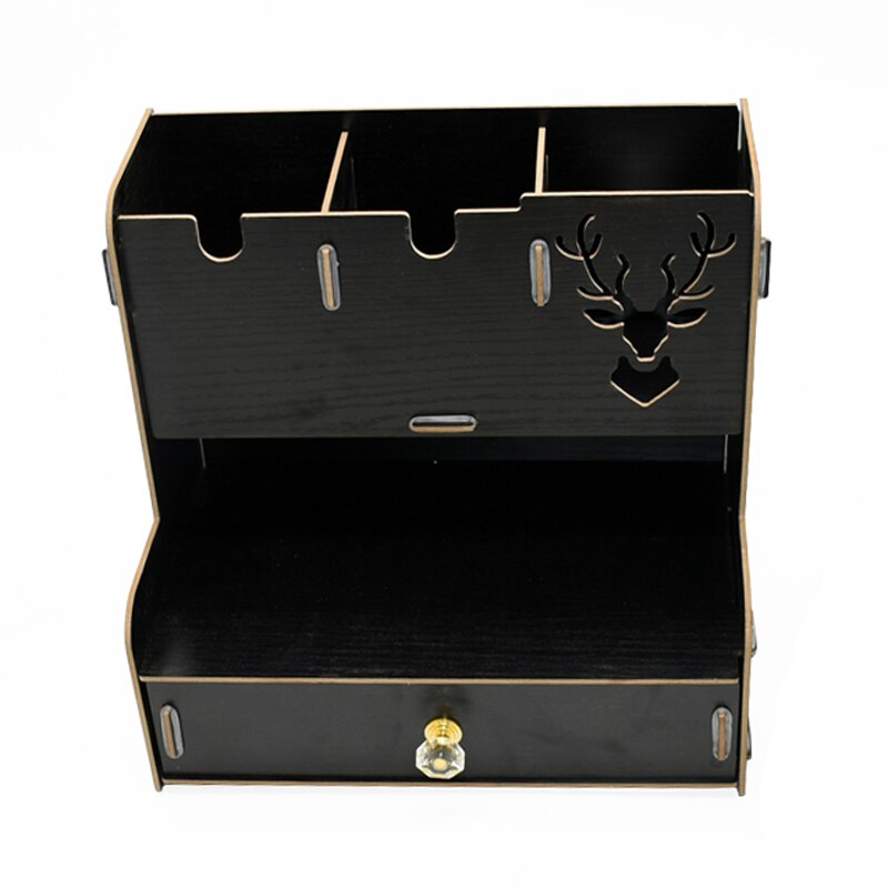 1Pcs Multi-function Wooden Desktop Pen Holder Office School Storage Case Desk Pen Pencil Organizer