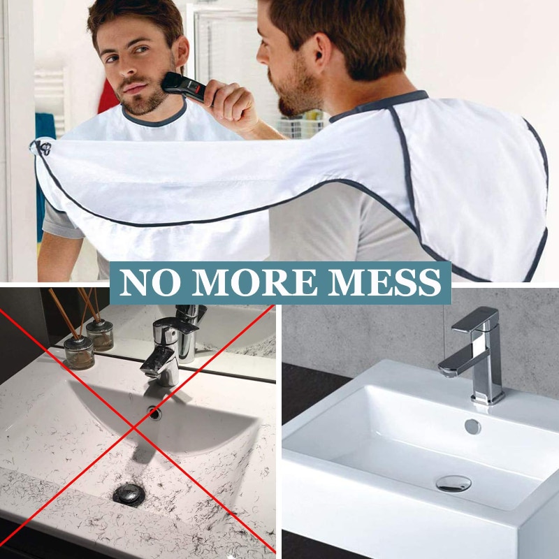 Male Beard Shaving Apron Care Clean Hair Adult Bibs Shaver Holder Waterproof Bathroom Organizer for Man