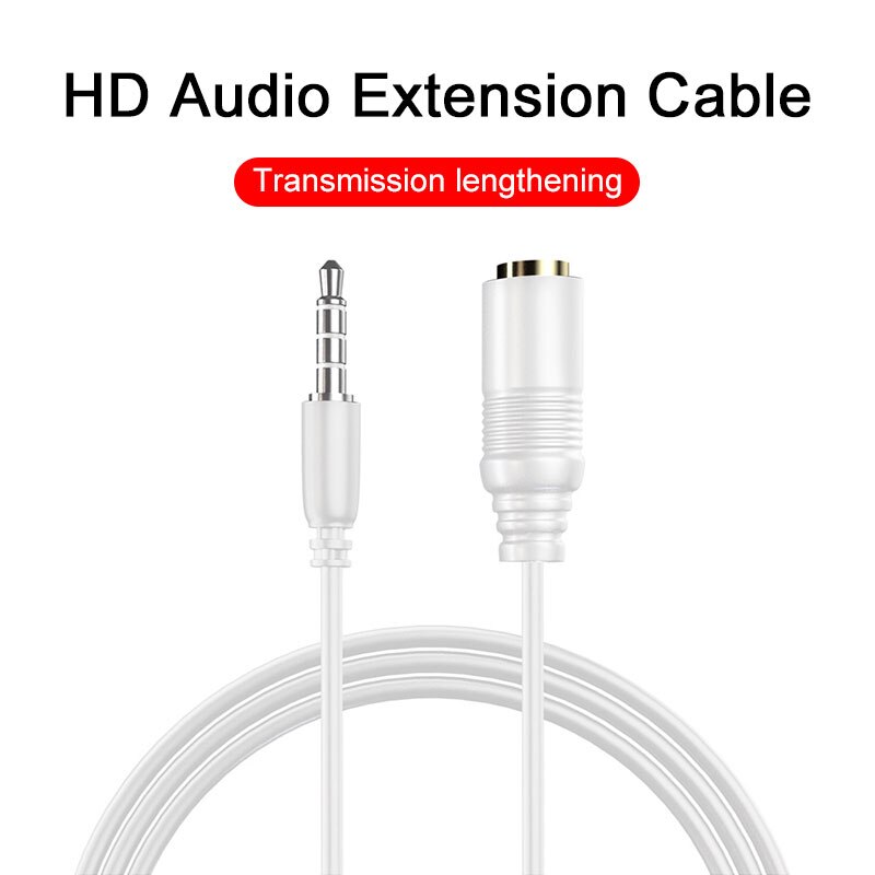 Universal 0.75M - 3.5mm Stereo Mini Headphone Jack Cable Audio Lead Portable Audio & Video Speaker Music Accessories: white