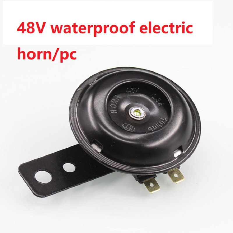 Kit de klaxon électrique pour moto, haut-parleur rond étanche, klaxon électrique puissant adapté au vélo et au Scooter 12V 48V 60V 105dB: Marron
