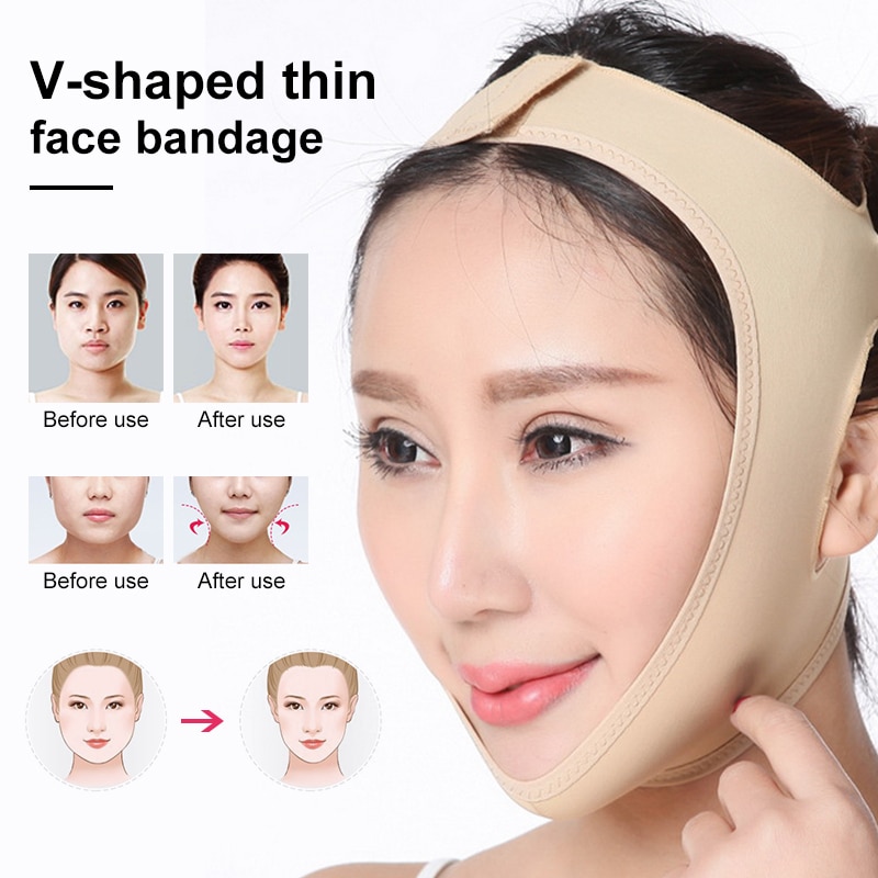 Elastic Face Slimming Bandage V Line Face Shaper Women Chin Cheek Lift Up Belt Facial Anti Wrinkle Strap Face Care Tools