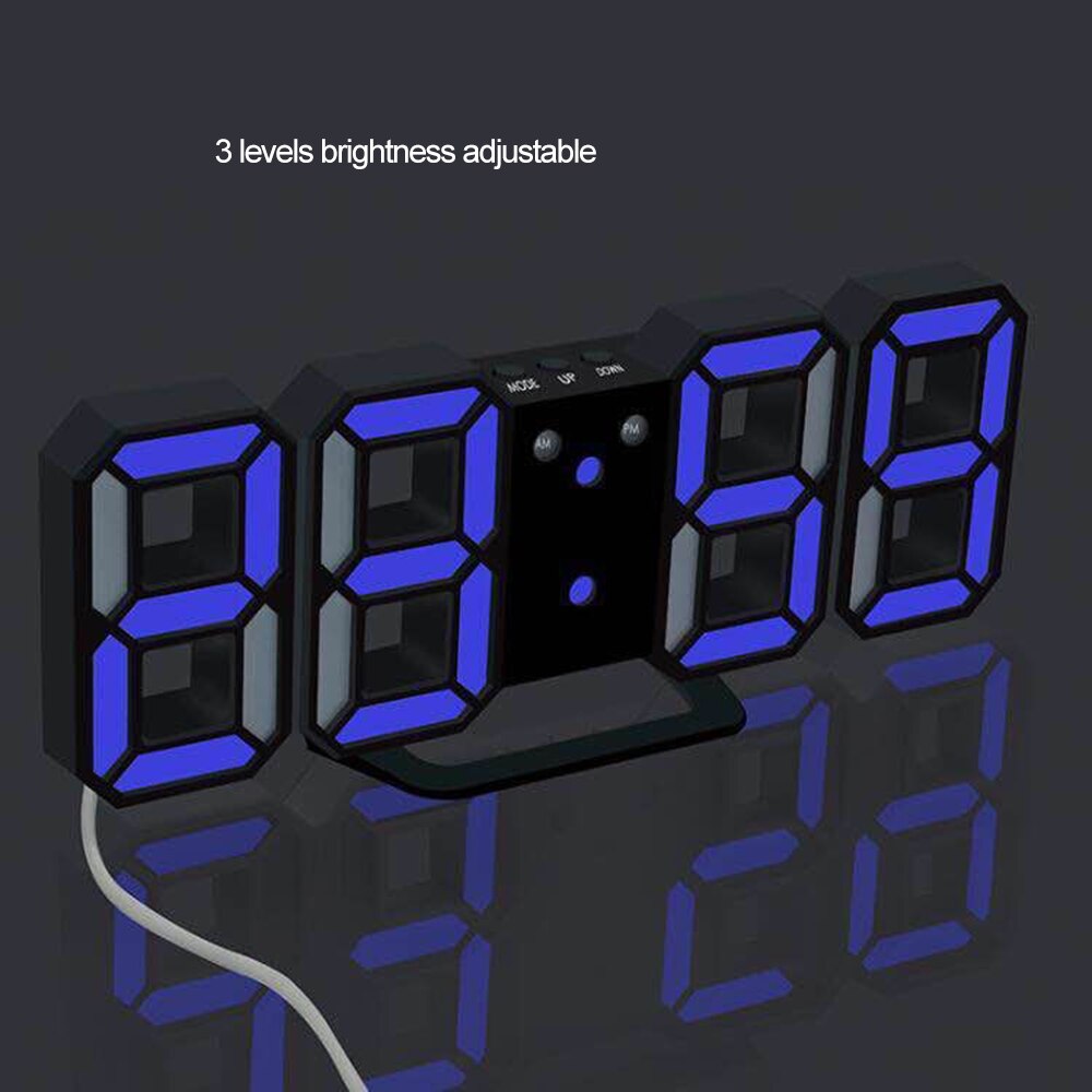 3D LED Digitale Klok Snooze Slaapkamer Bureau Wekkers Opknoping Wandklok 12/24 Uur Kalender Thermometer Home Decor Horloge