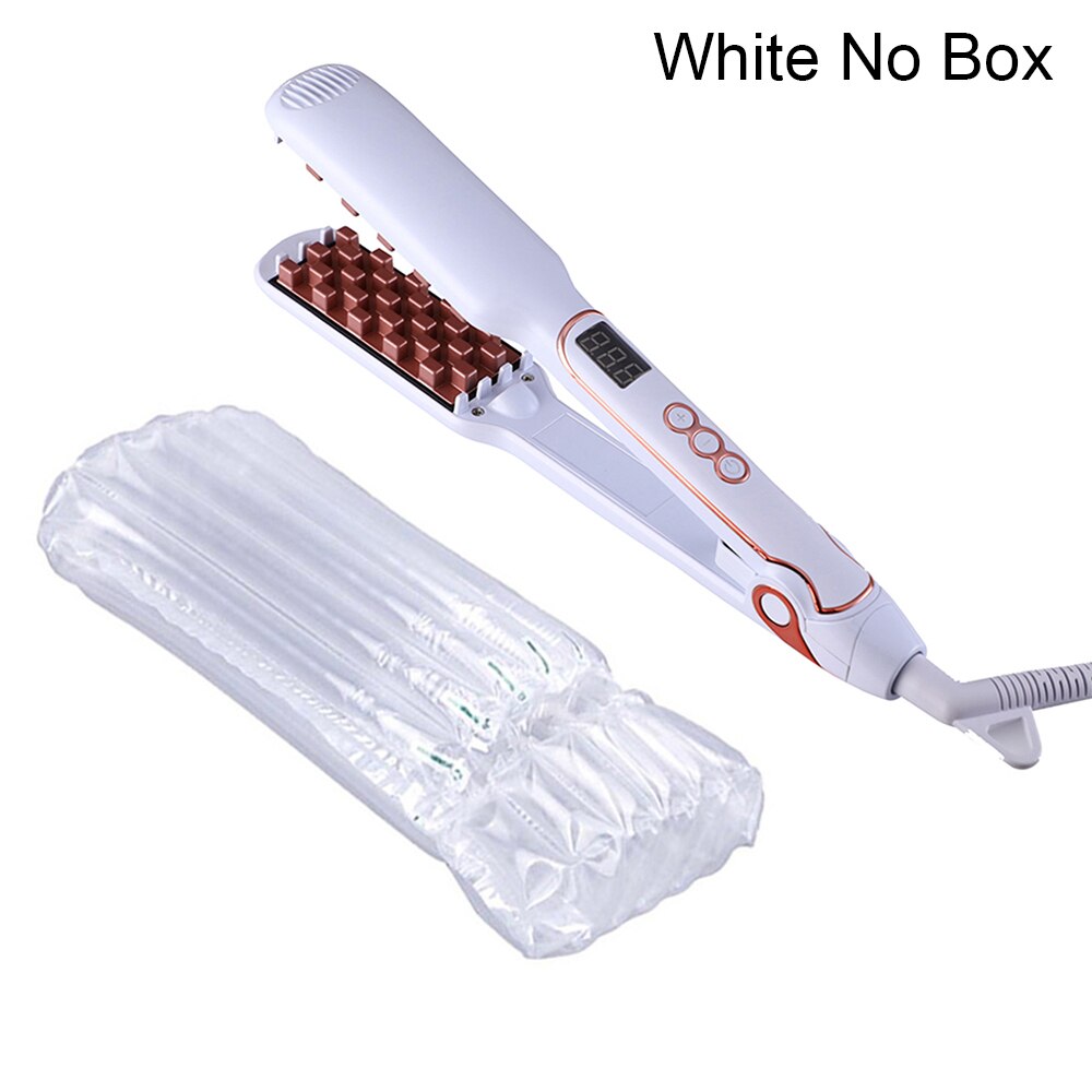 Flache Eisen Haarglätter Haar Volumizing Eisen Begradigung Keramik Haar Curler Eisstockschießen Bügeleisen Zangen Gut Haar Crimper: Weiß Nein Kasten / AU