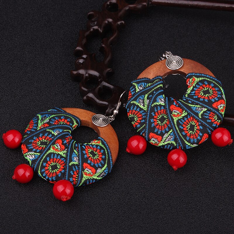 16Design deNew embroidery Ethnic fabric earrings ,Big brand handmade Chinese wind traditional vinatge classical dangle earrings