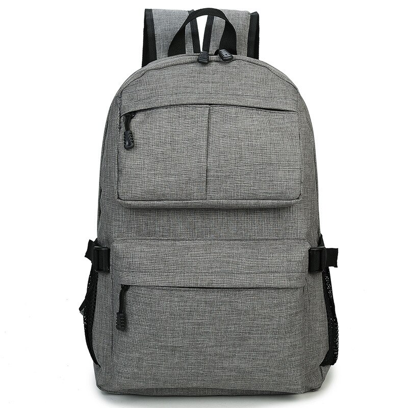 FZMBAI Mode Grote Capaciteit Canvas Rugzak Unisex Multi-gebruik Dubbele Schoudertas: Dark Grey