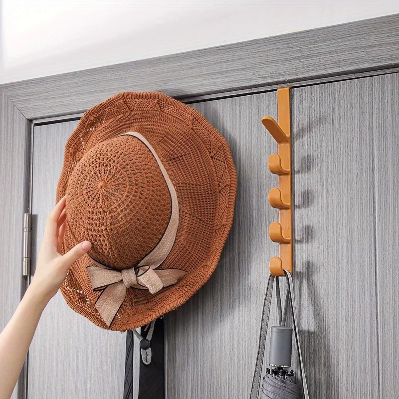 1/3 Uds perchas para ropa detrás de la puerta gancho para abrigos detrás de la puerta armario dormitorio gancho para puerta accesorios de baño: Rojo