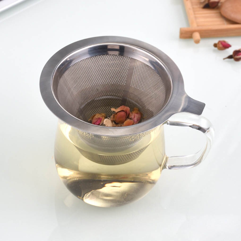 Double Handles Tea Infuser with Lid Stainless Steel Fine Mesh Coffee Filter Teapot Cup Hanging Loose Leaf Tea Strainer