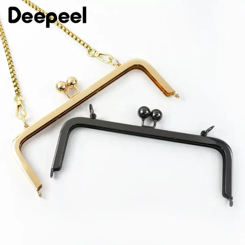 1/2/5Pcs Deepeel 20/25cm Metal Bag Handles Square Smooth Purse Frame Kiss Clasp DIY Sewing Brackets Screw Wallet Accessories