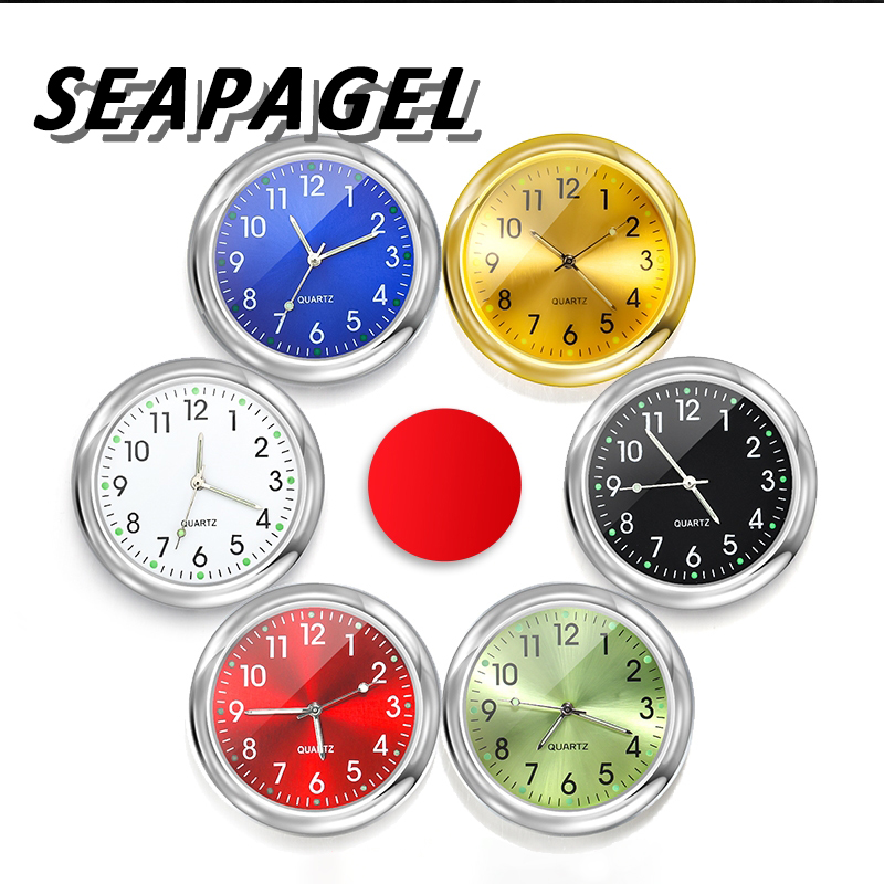 Reloj del tablero de la salida de aire del automóvil, accesorios de decoración noctilucentes electrónicos adhesivos para el coche