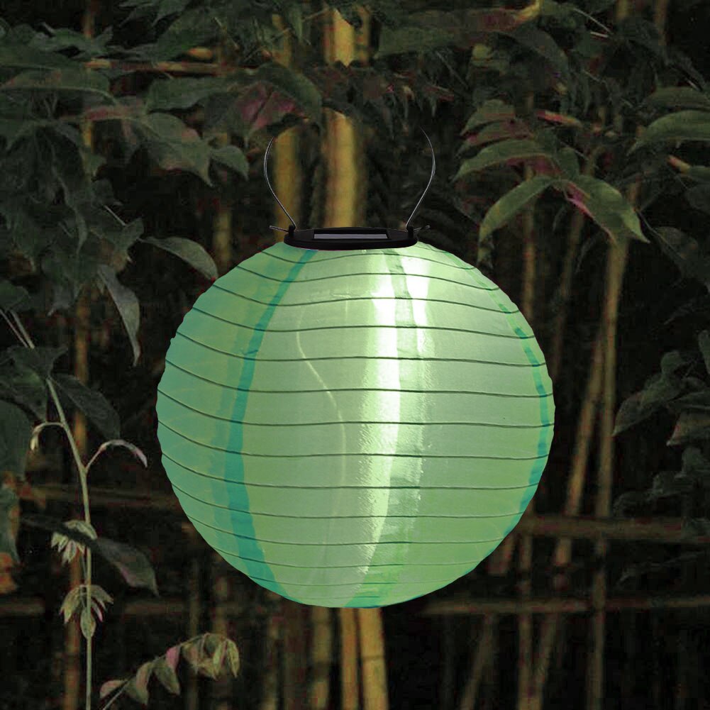 20/25/30cm LANTERNE SOLAIRE À LED Lampe Festival En Plein Air Décor de Fête Suspension Boule Chinoise En Papier Lampions Pour La Fête De Mariage Décor