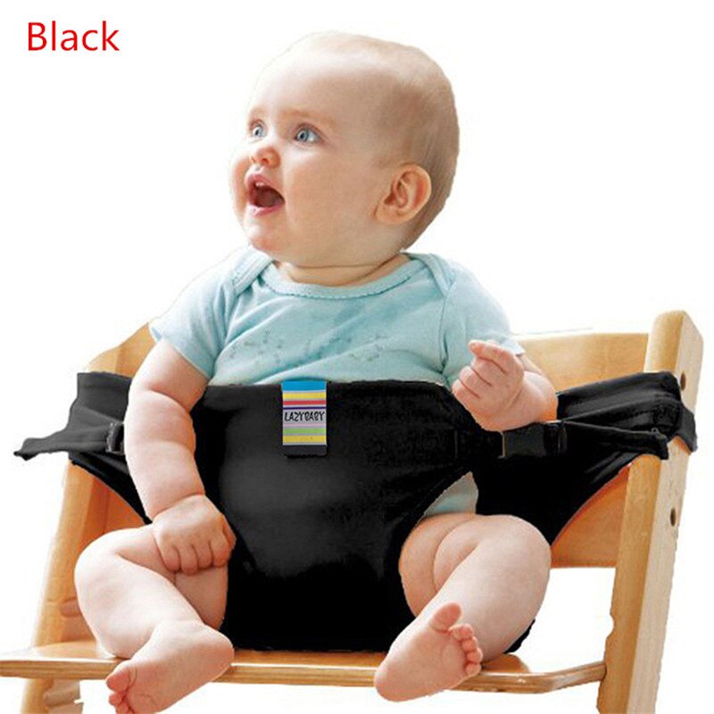 Reine Baumwolle Baby Esszimmer Stuhl Sicherheit Gürtel, Tragbare Sitz Mittagessen Stuhl Sitz strecken wickeln Fütterung Stuhl nutzbar machen Festen Trägern: Schwarz