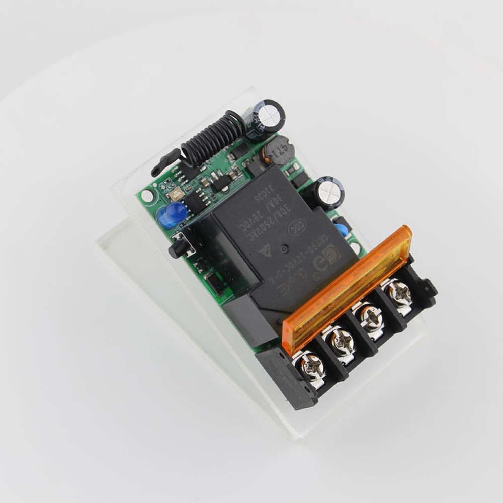 Rubrum 433MHz AC 110V 220V 30A 1CH Wireless Remote Control Switch RF Relay Receiver Push Button Wall Panel Switch For Pump Light