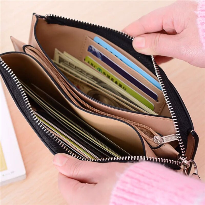 Women Wallets Long Candy Oil Leather Wallet Day Clutch Women's Purse Female Purse Clutch Card Holder