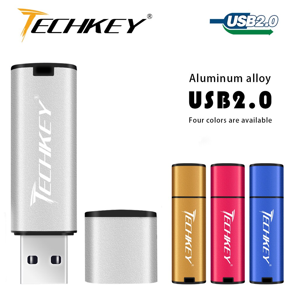 Techkey-unidad flash usb, dispositivo de almacenamiento de alta velocidad, 32gb, 64gb, 16gb, 8gb, 4gb