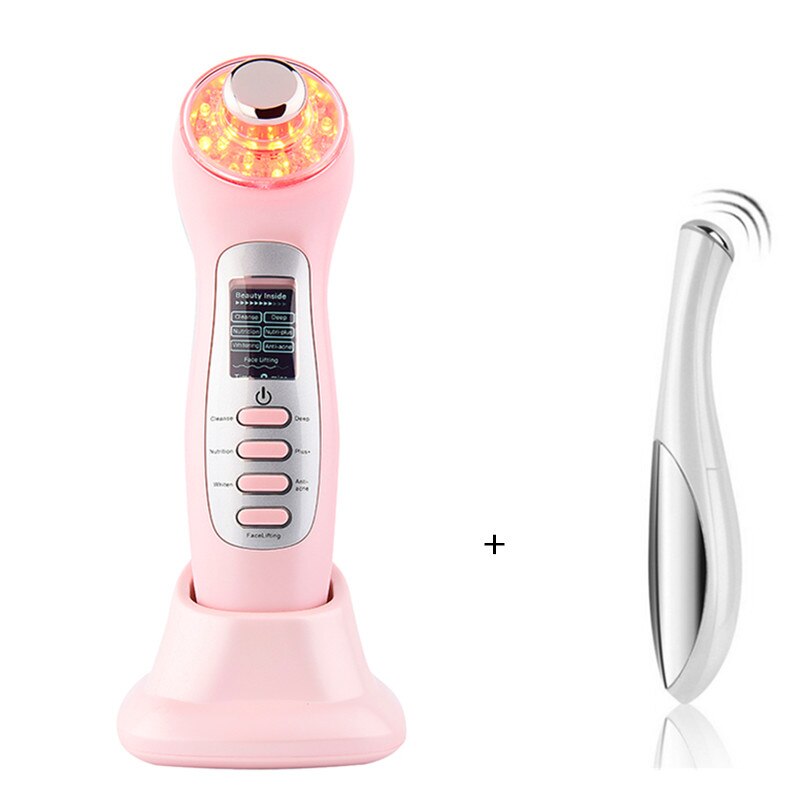 ultraschall 3MHz Galvanische 7 in 1 Haut Gesichts Pflege LED Blau verrotten Licht Photon Mikro-strom Aufzug hautstraffung Schönheit Gerät: 6