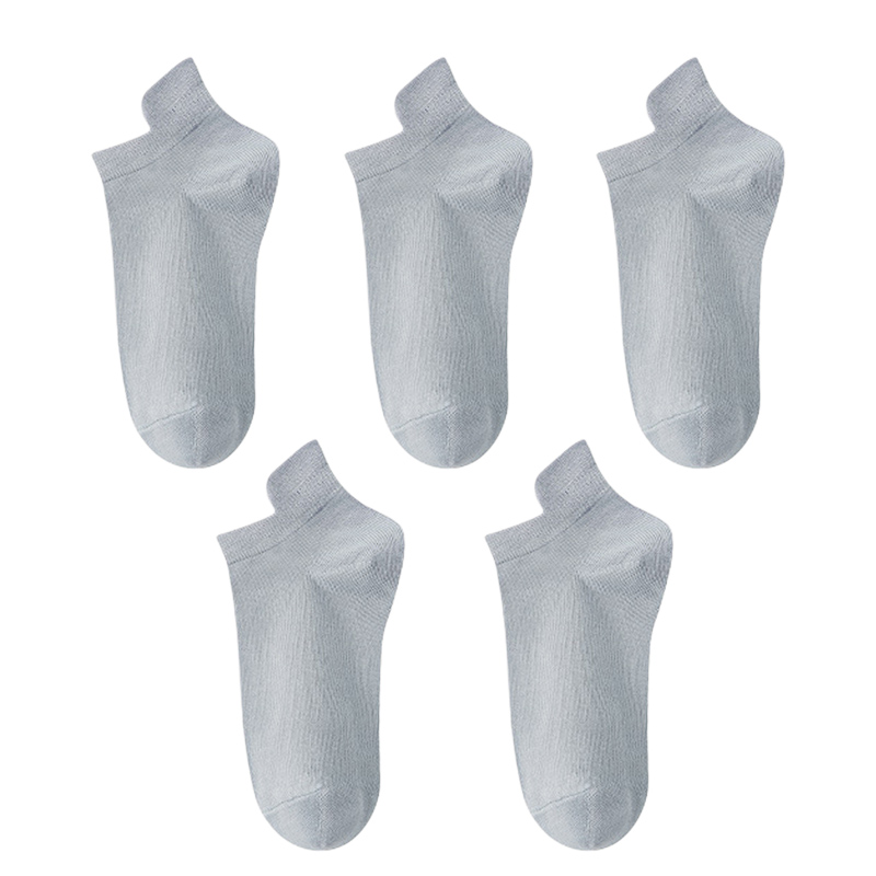 10pieces=5 Pairs Women Socks Casual Breathable Ankle Sock Summer Low Cut Cotton Thin Short Elastic Sox calcetines: GRAY