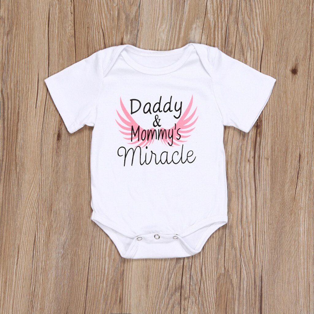 Newborn Kids Baby Girls Boys Clothes Father's Day Letter Print Romper Bodysuit Cute Baby Clothes Детская Одежда: 70