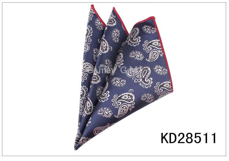 Mænd lommetørklæder hanky til mænd blomstret herre lommetørklæder afslappet jakkesæt firkantede lommetørklæde håndklæder til fest 25 cm x 25 cm: Kd28511