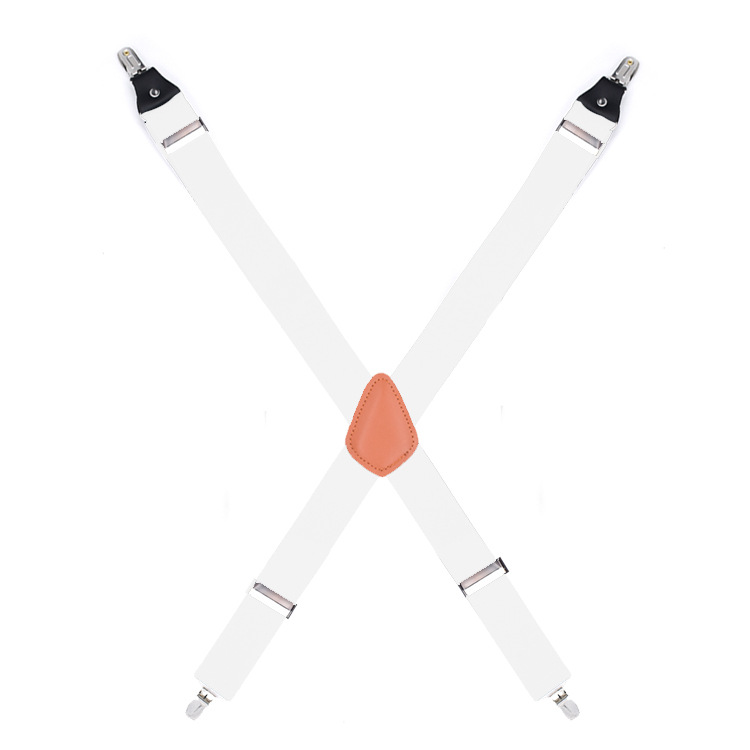 Top Lovely Kids Adjustable Clip-On Braces Boys Girls X-Back Suspender Child Elastic Adjustable Braces 3.5x83cm: White