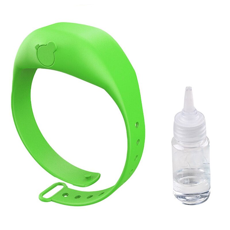 1 set vuxen barn flytande handdispenser armband bärbar återanvändbar armband armband handdesinfektionsdispenser 10ml handledsstöd: Grön
