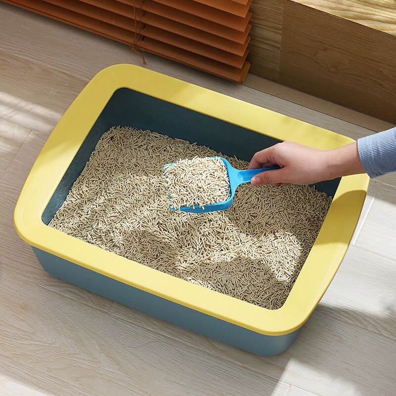 Rectangular litter box cat toilet cat supplies small semi-enclosed litter box color splash-proof