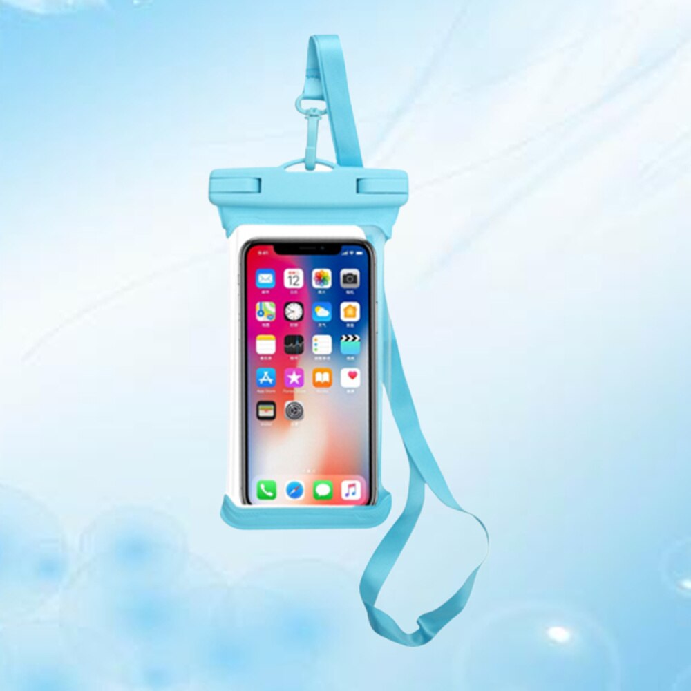 PVC Transparent Waterproof Mobile Phone Bag Universal Phone Floating Bag Pouch Outdoor Water Sports Phone Case (Black): Blue