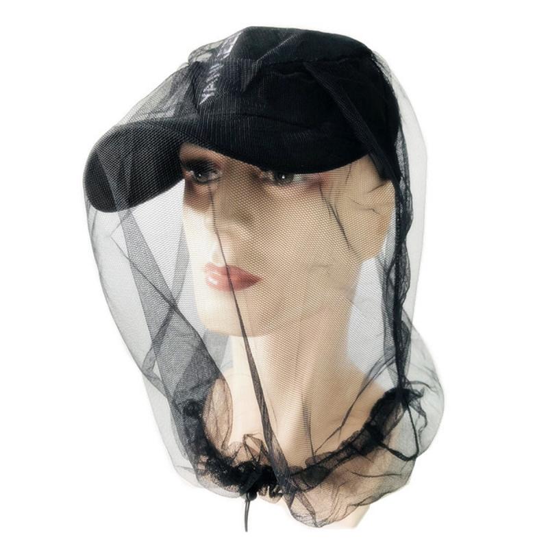 Outdoors Fishing Cap Insect Proof Mosquito Proof Cap Sunscreen Veil Anti Bee Cap Breathable Sunshade Mask Fishing Apparel: black