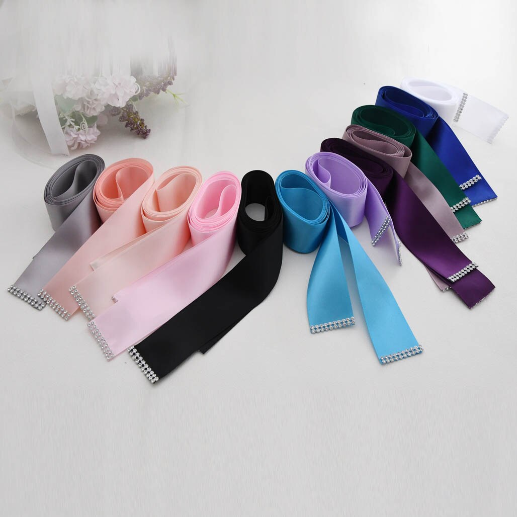 4CM Wedding Belts Accessories Girl Party Prom Decoration With Satin Ribbons and Thin Ribbon 4CM Width 100%