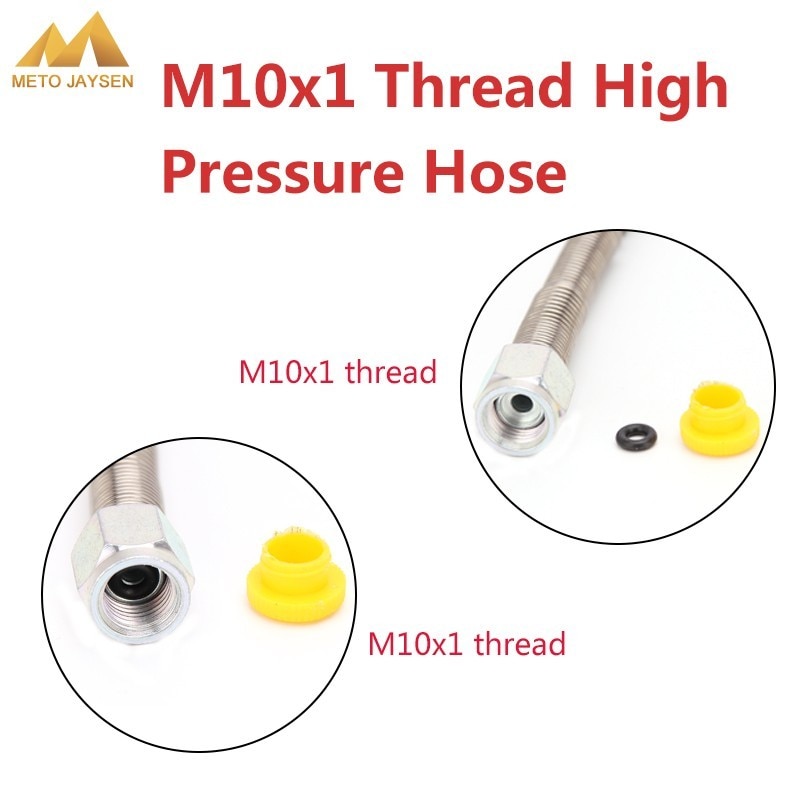 50CM M10x1 Male Female Thread High Pressure Hose for Air Refilling Nylon Hose 300Bar 4500Psi