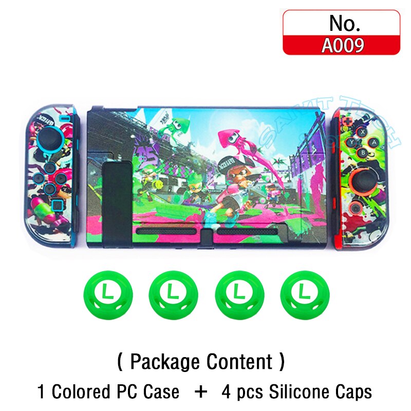 Funda protectora para consola Nintendo Switch y Joy-Con, carcasa rígida Con de temática NS, edición limitada: 5in1 A009